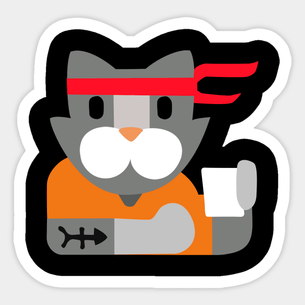 Tuff Cat Sticker by JamesCMarshall